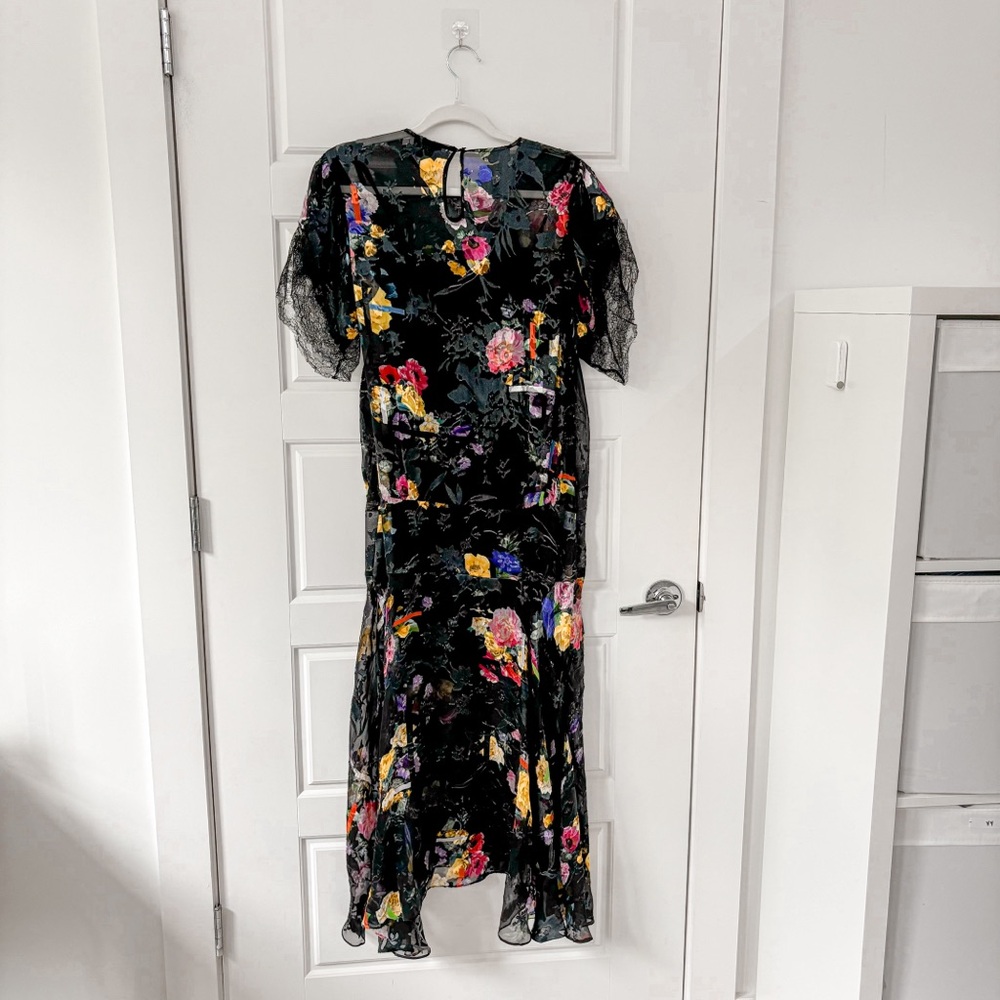 Preen By Thornton Bregazzi Satin Devoré Lace Leonora Dress - Picture 8 of 9
